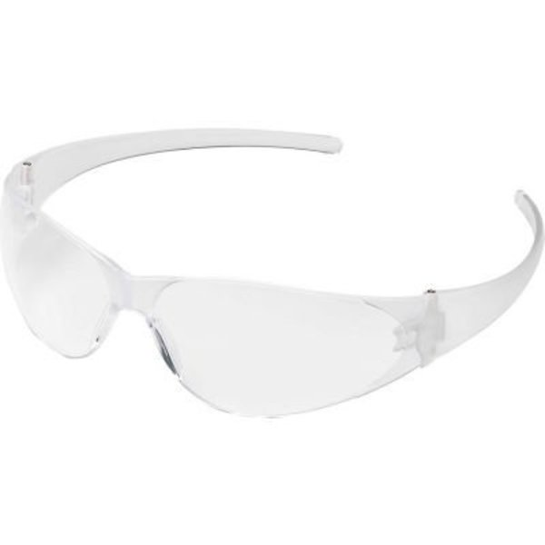 Crews MCR Safety CK110AF Checkmate Safety Glasses, Clear Lens, Clear Frame, Hard Coat CK110AF